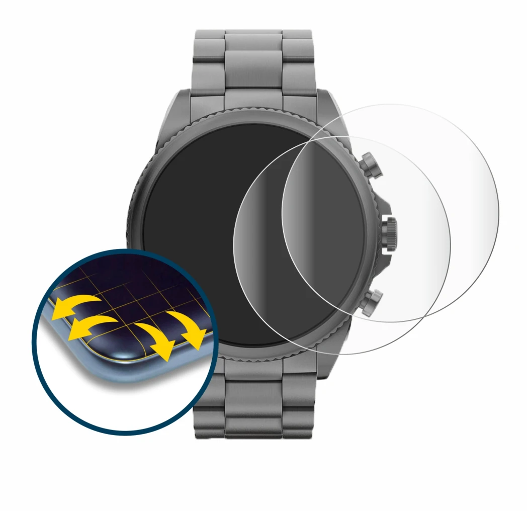 Image of the device Fossil Gen 6 (44mm) with a wide variety of screen protectors.