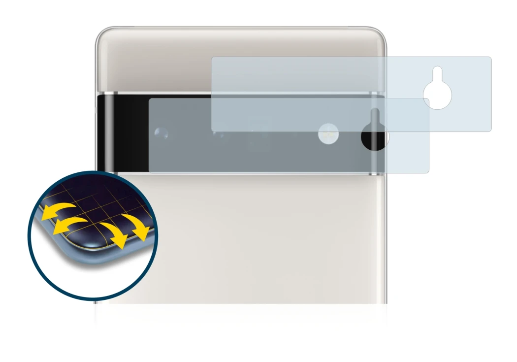 Image of the device Google Pixel 6 Pro (ONLY Camera Lens) with a wide variety of screen protectors.