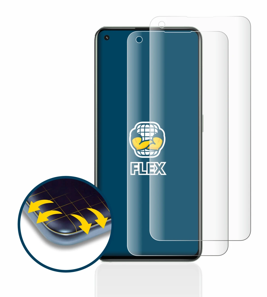 Image of the device realme GT 2 Pro with a wide variety of screen protectors.