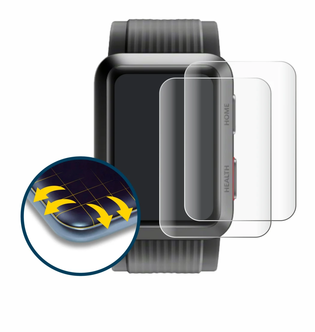 Image of the device Huawei Watch D with a wide variety of screen protectors.