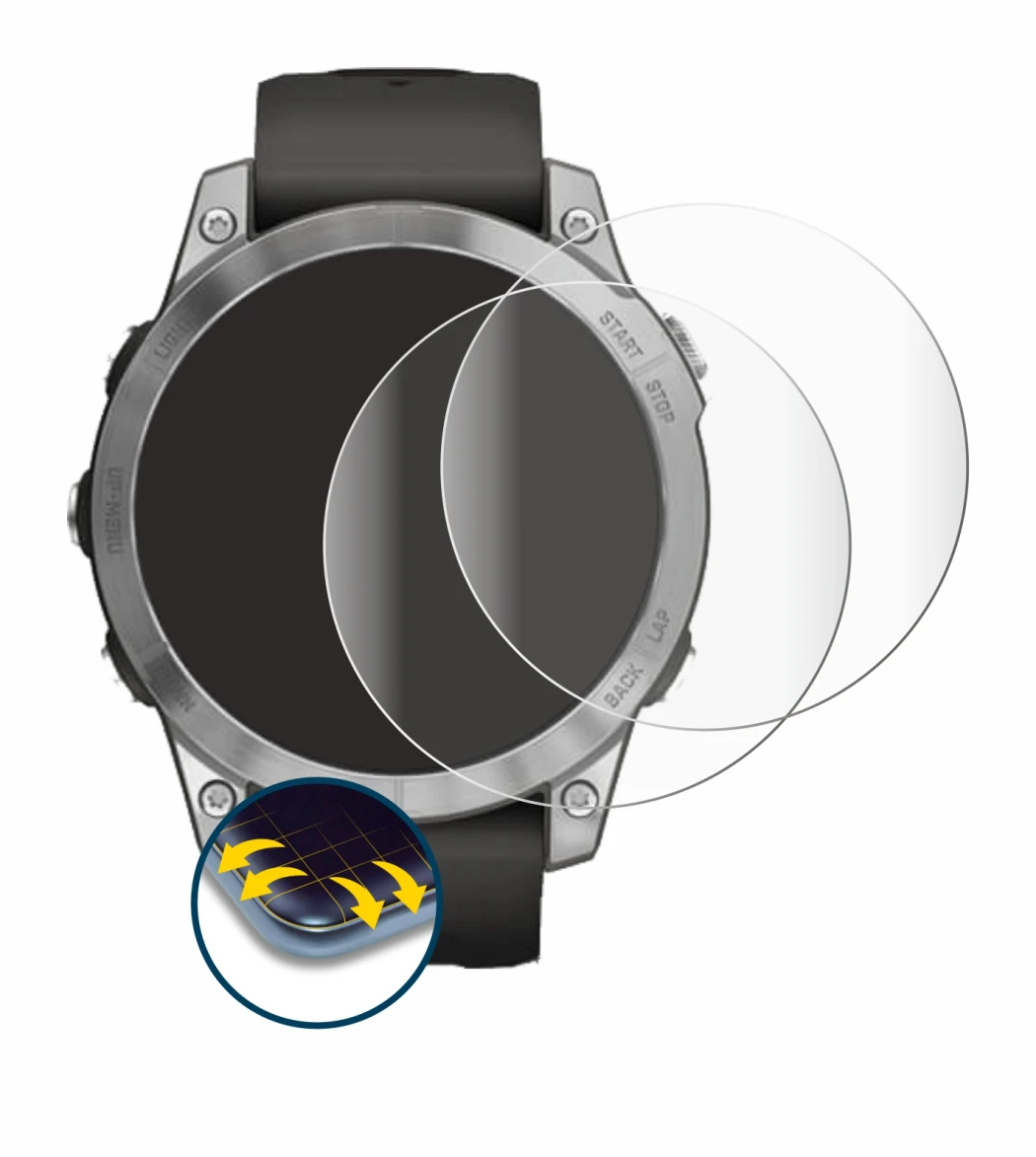 Image of the device Garmin Fenix 7 (47 mm) with a wide variety of screen protectors.