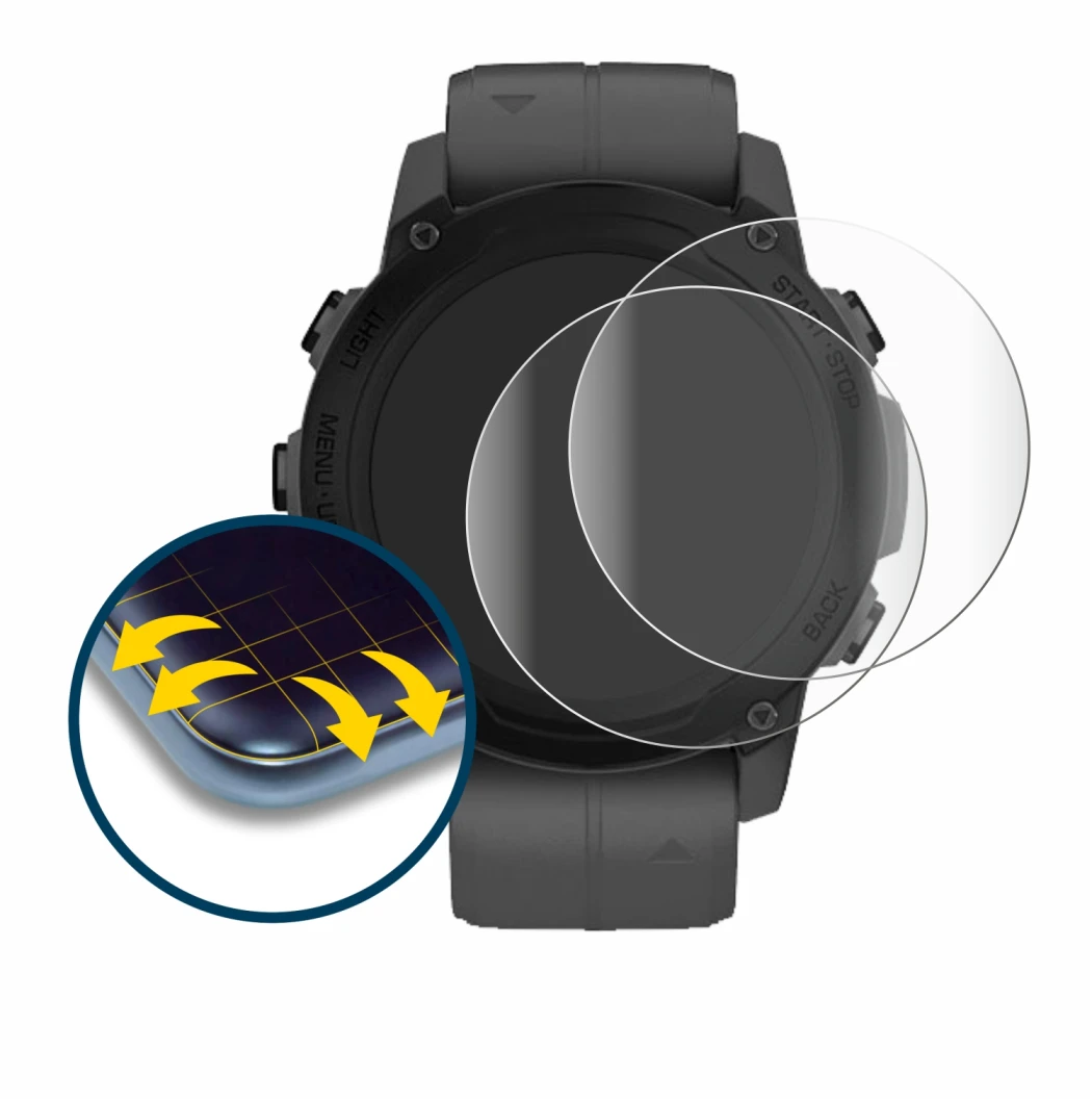 Image of the device Garmin Descent G1 with a wide variety of screen protectors.