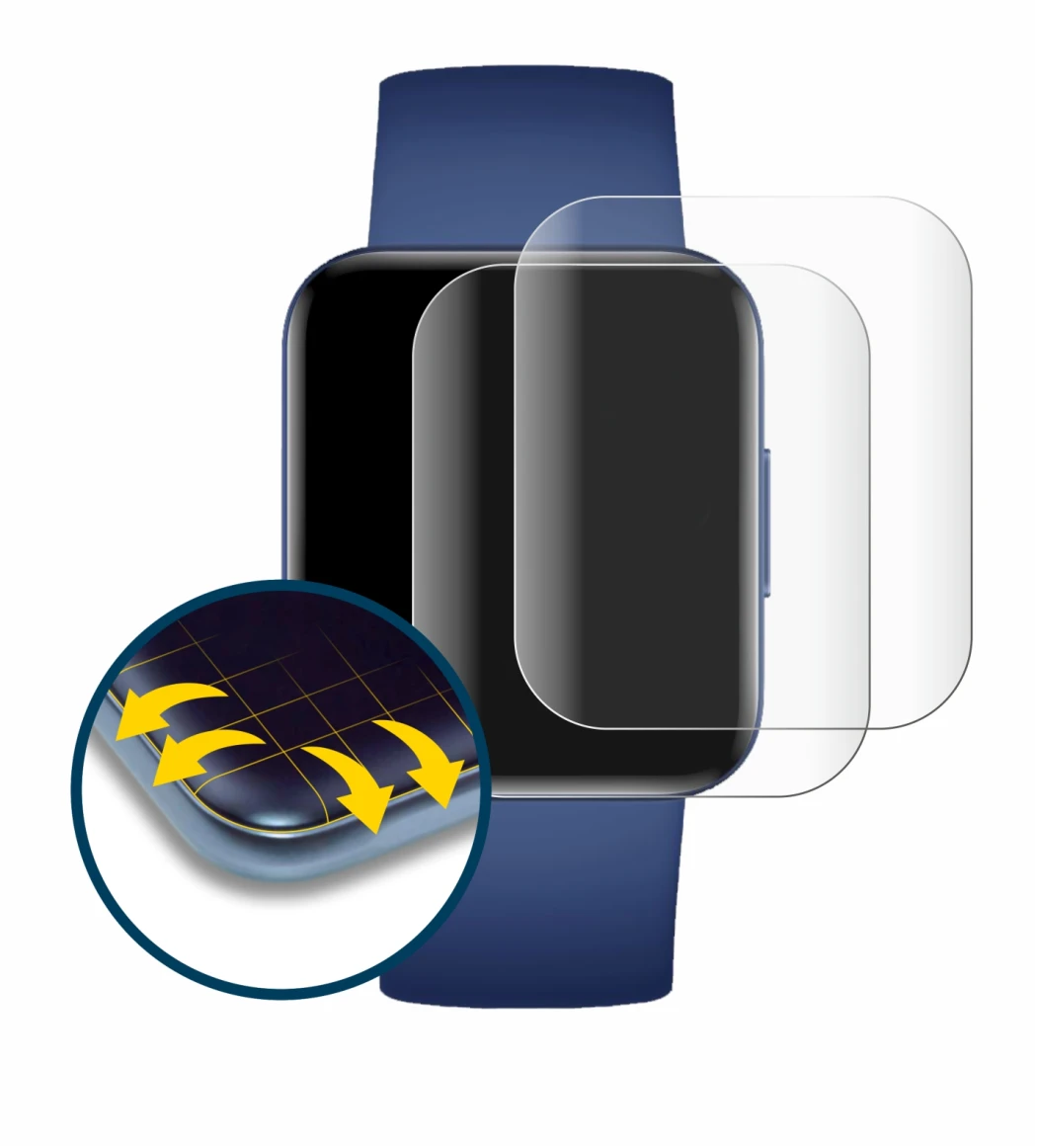 Image of the device Xiaomi Poco Watch with a wide variety of screen protectors.
