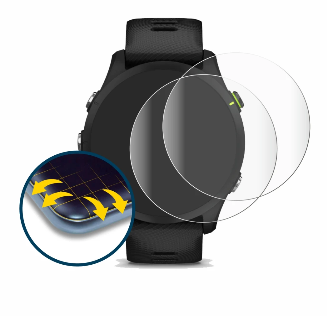 Image of the device Garmin Forerunner 255 Music with a wide variety of screen protectors.