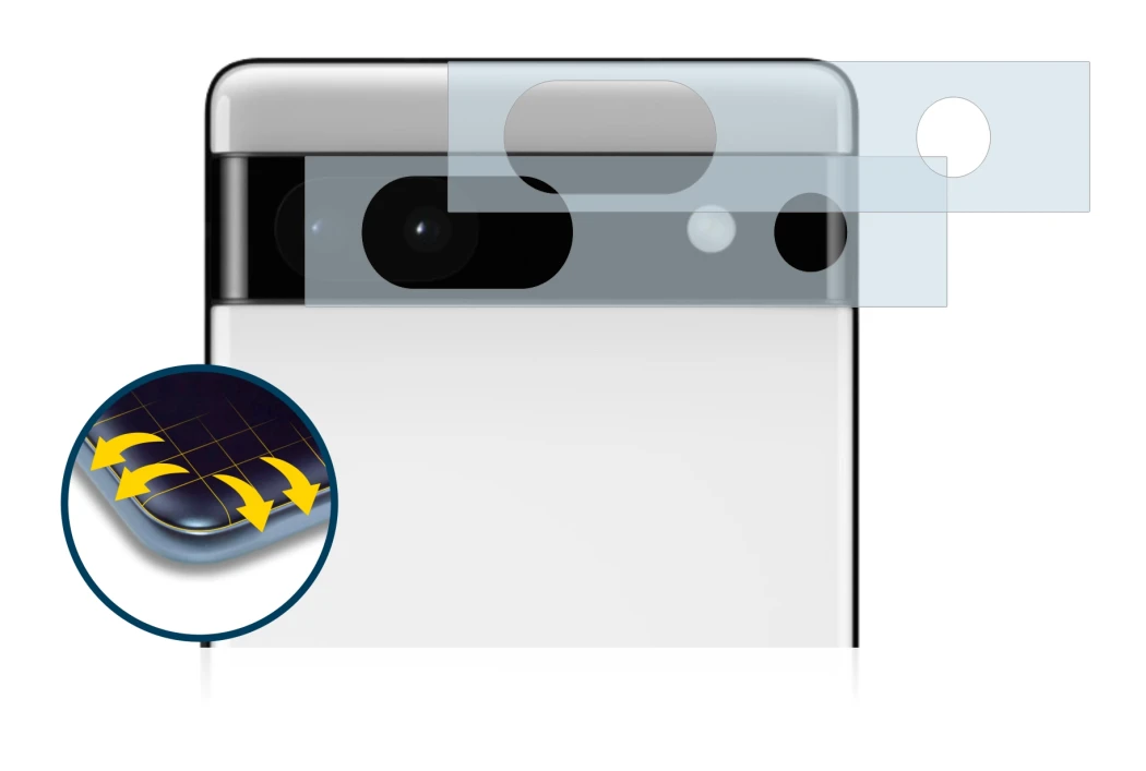 Image of the device Google Pixel 6a (ONLY Camera Lens) with a wide variety of screen protectors.