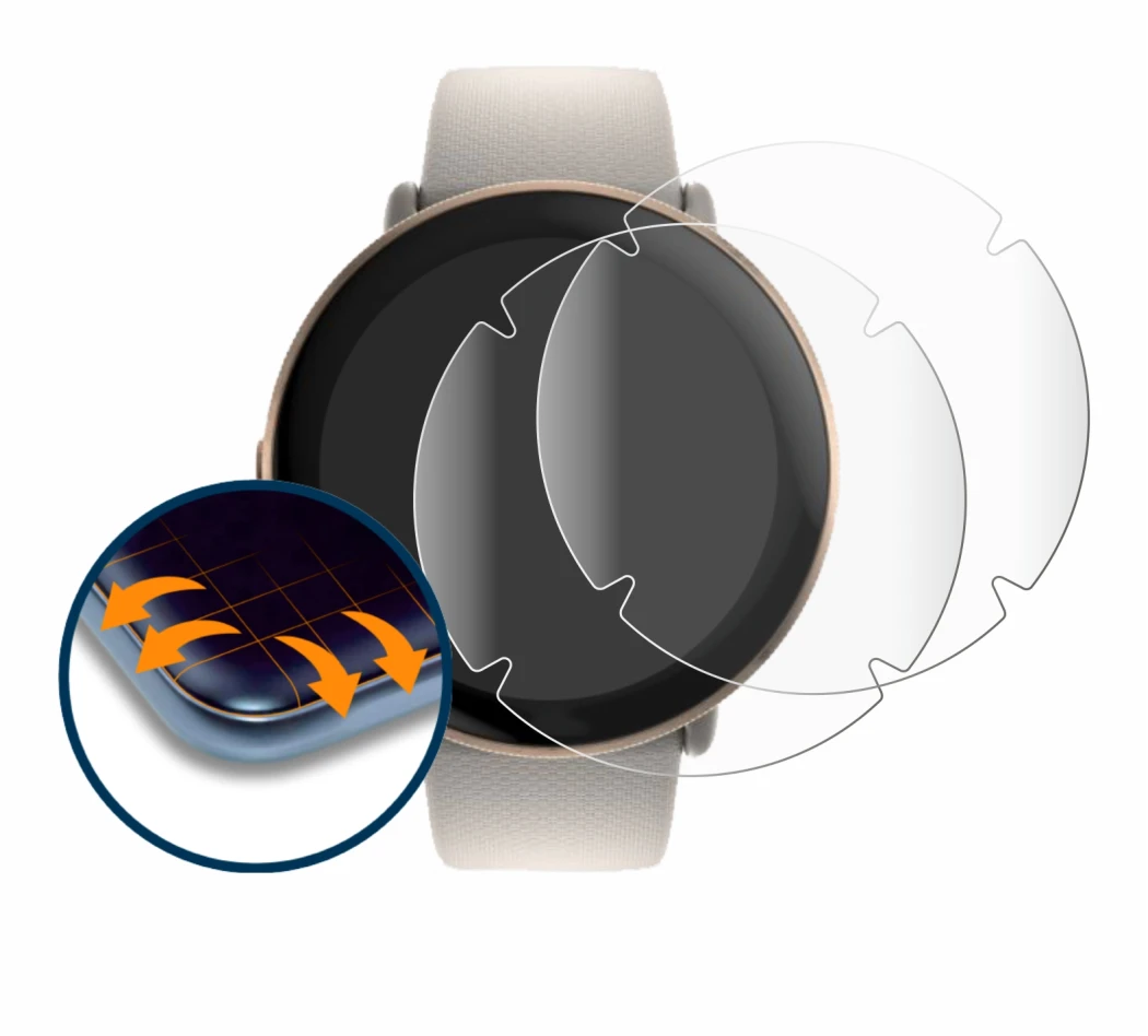 Image of the device Polar Ignite 3 with a wide variety of screen protectors.