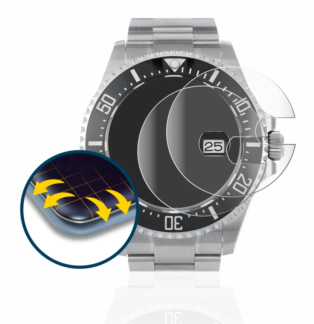 Image of the device Rolex Sea-Dweller 43mm (Date) with a wide variety of screen protectors.
