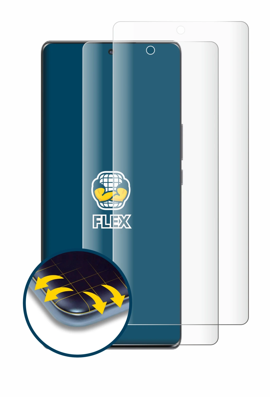 Image of the device Honor Magic 5 Lite with a wide variety of screen protectors.