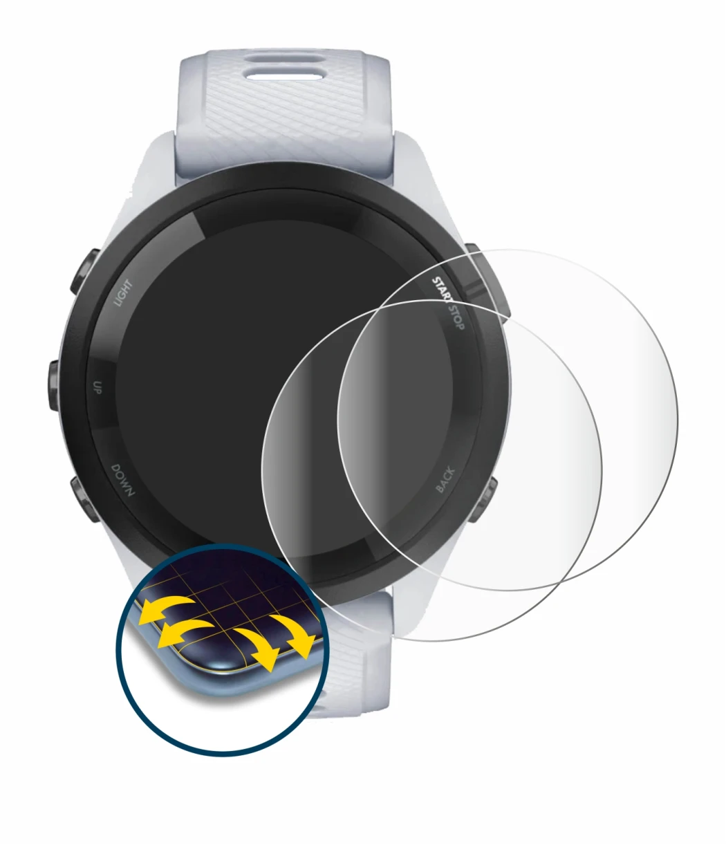 Image of the device Garmin Forerunner 265 (46 mm) with a wide variety of screen protectors.