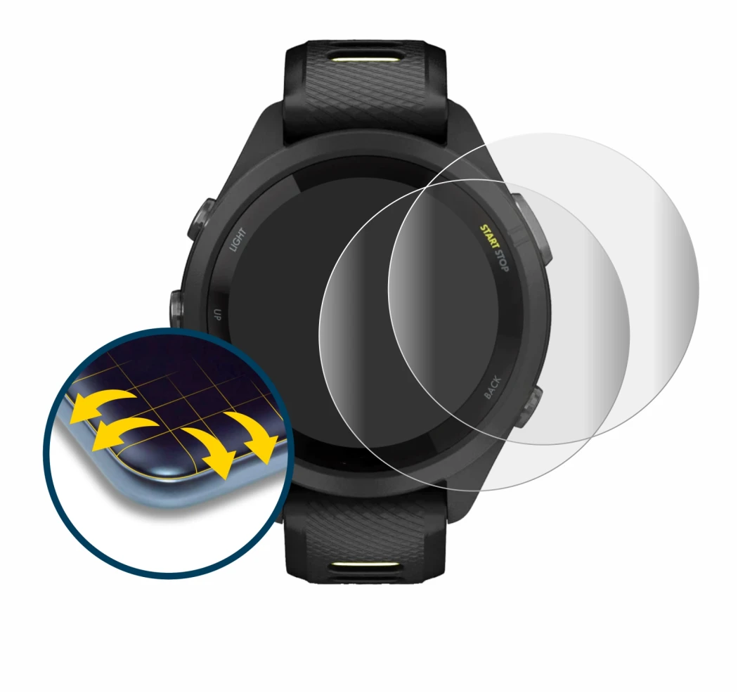 Image of the device Garmin Forerunner 265S (42 mm) with a wide variety of screen protectors.