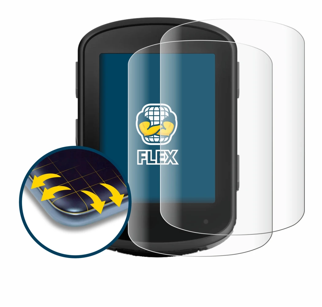 Image of the device Garmin Edge 540 with a wide variety of screen protectors.