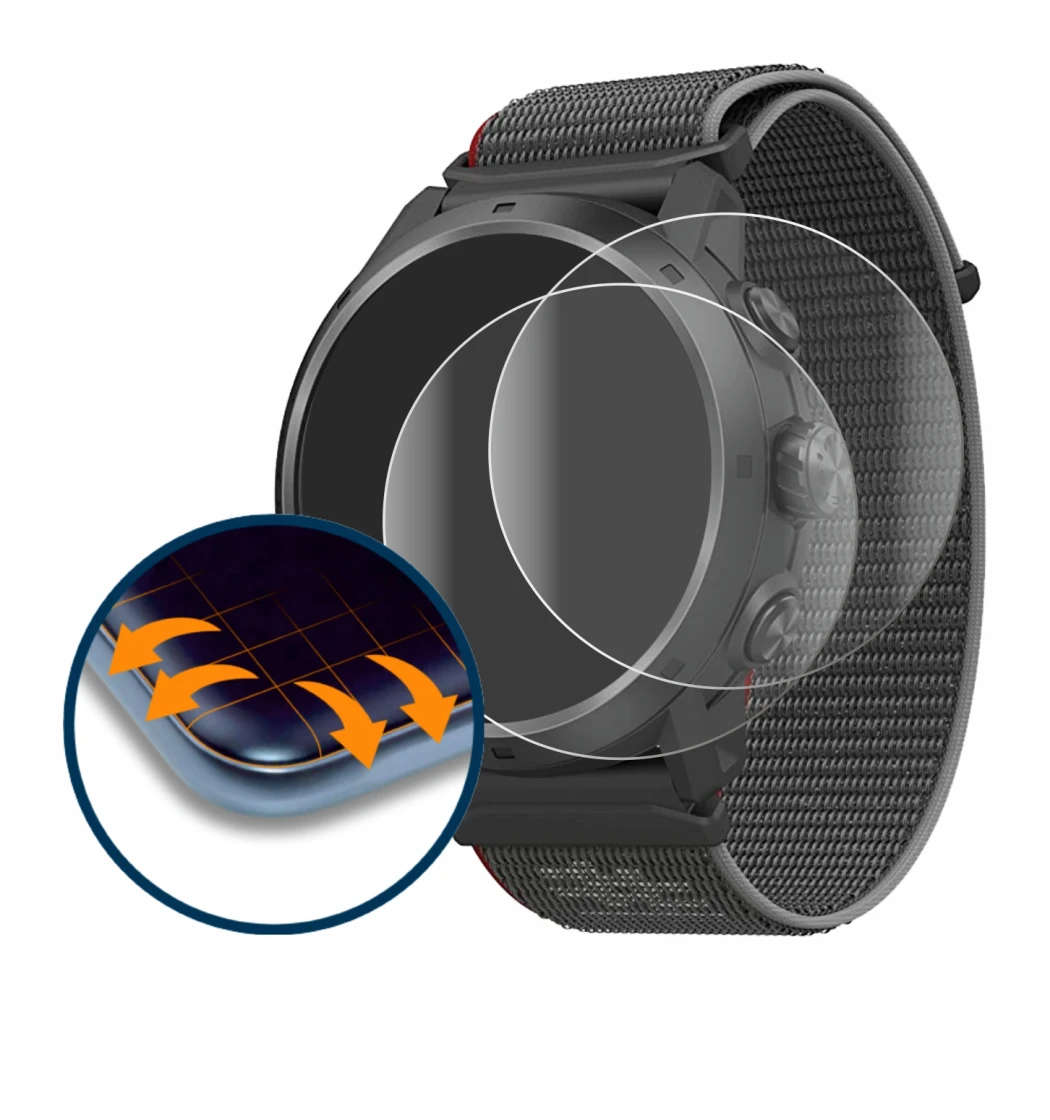 Image of the device Coros Apex 2 Pro with a wide variety of screen protectors.