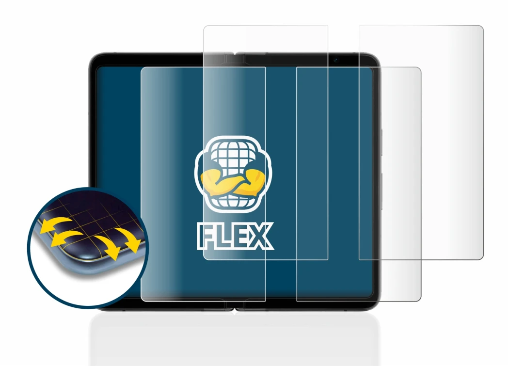 Image of the device Google Pixel Fold (Inner display) with a wide variety of screen protectors.