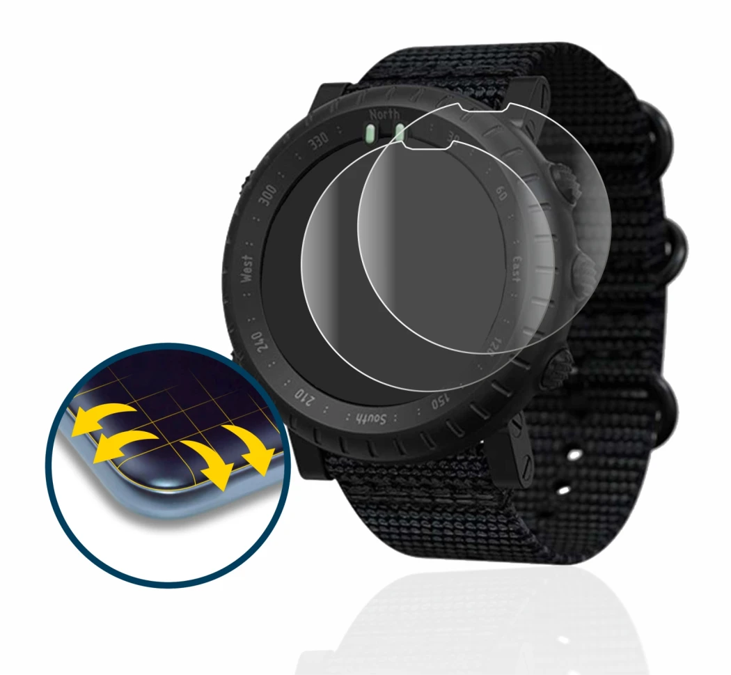 Image of the device Suunto Core Alpha with a wide variety of screen protectors.