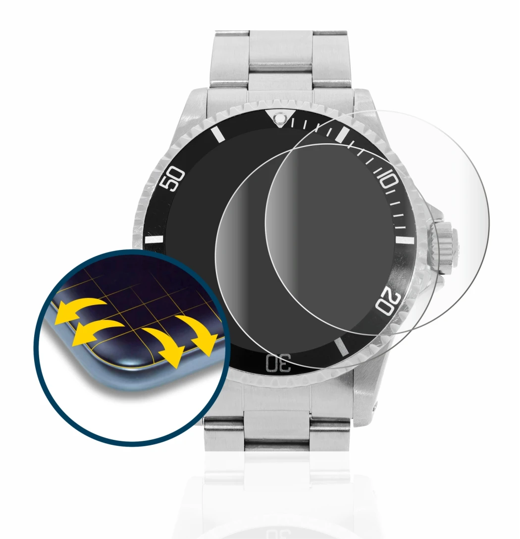 Image of the device Rolex Submariner (no date) with a wide variety of screen protectors.