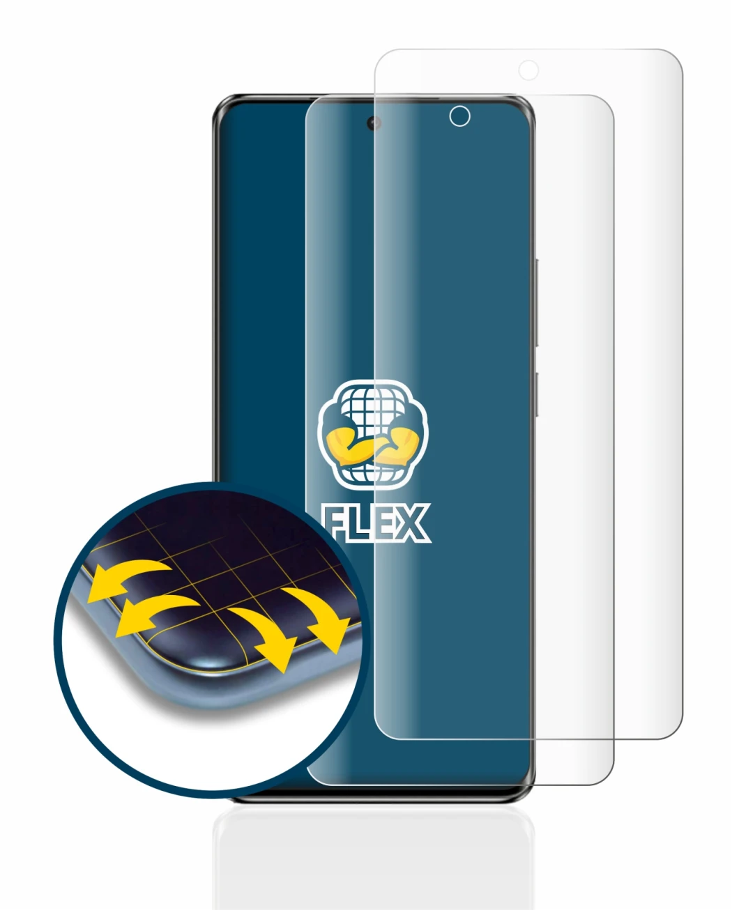 Image of the device Oppo Reno 10 with a wide variety of screen protectors.