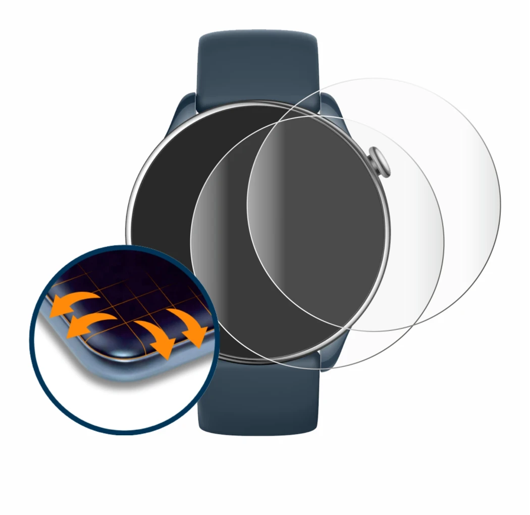Image of the device Huami Amazfit GTR Mini with a wide variety of screen protectors.