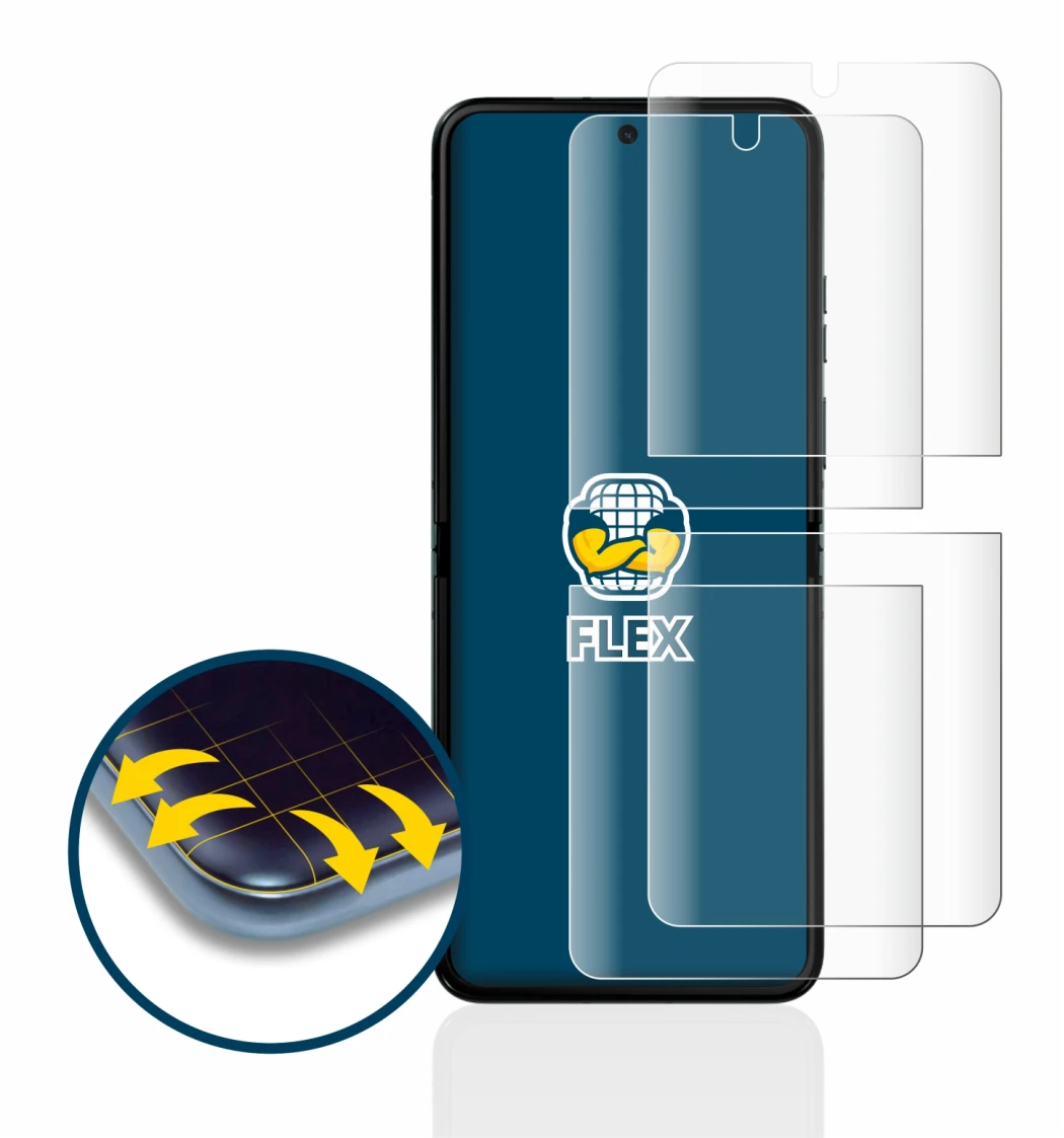 Image of the device Motorola Razr 40 Ultra with a wide variety of screen protectors.