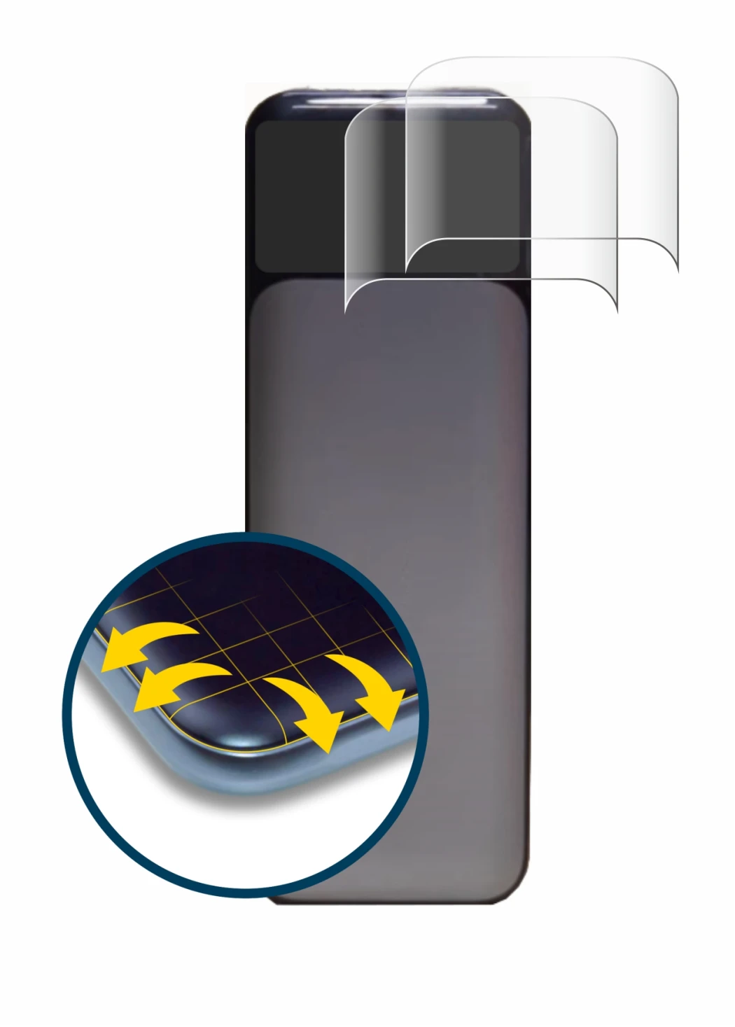 Image of the device Anker Powerbank 737 with a wide variety of screen protectors.