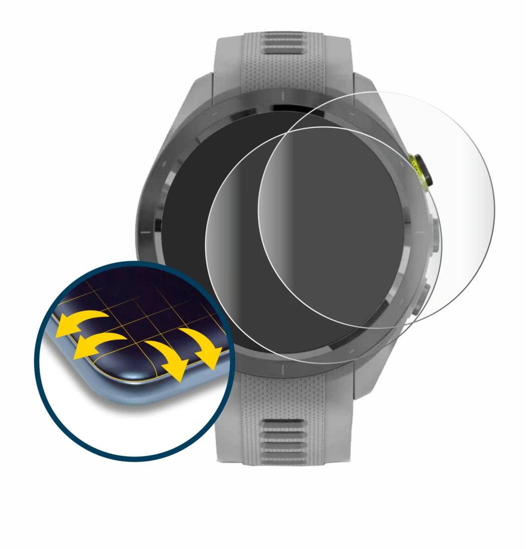 Image of the device Garmin Approach S70 (42 mm) with a wide variety of screen protectors.