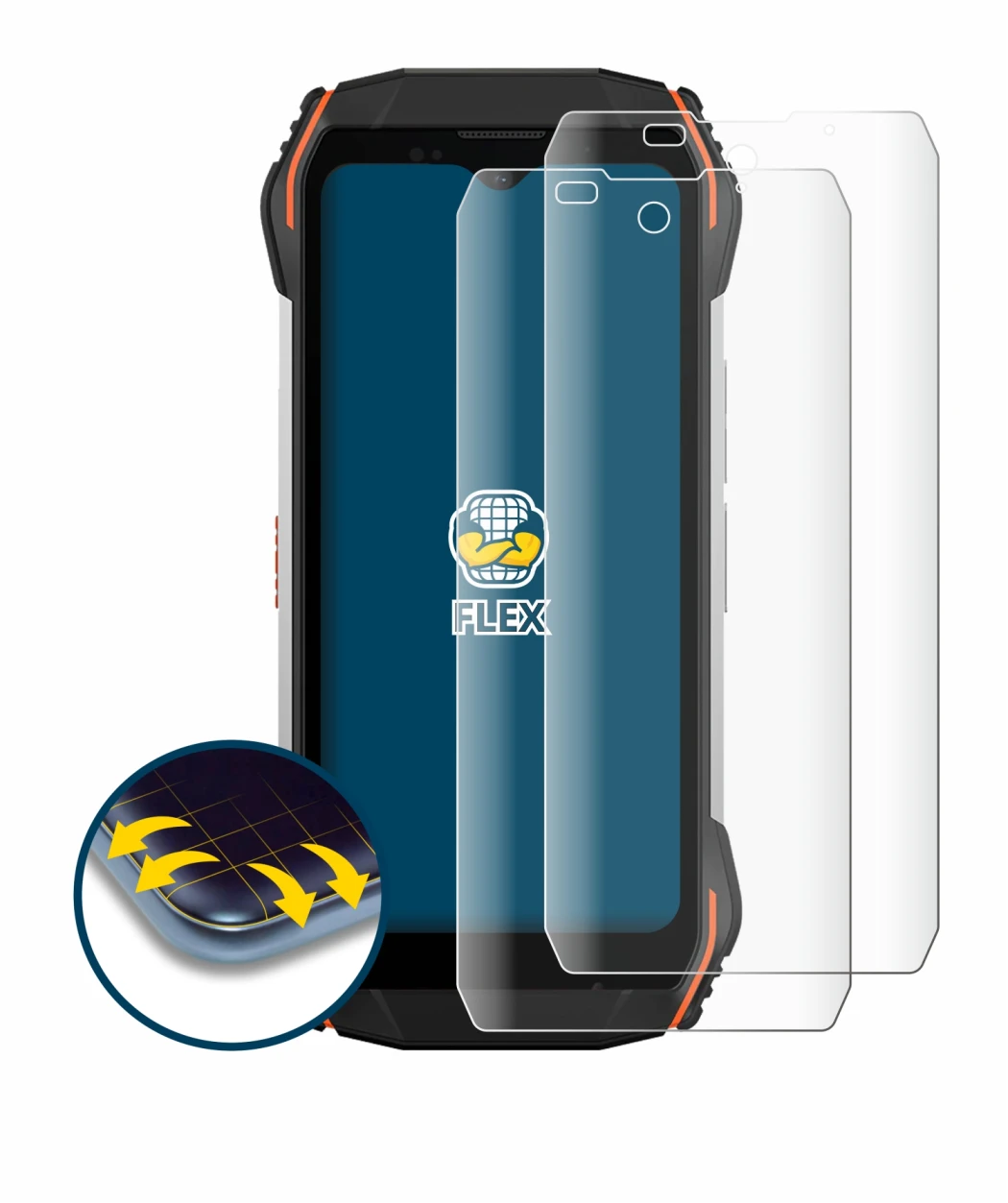 Image of the device Blackview N6000 with a wide variety of screen protectors.