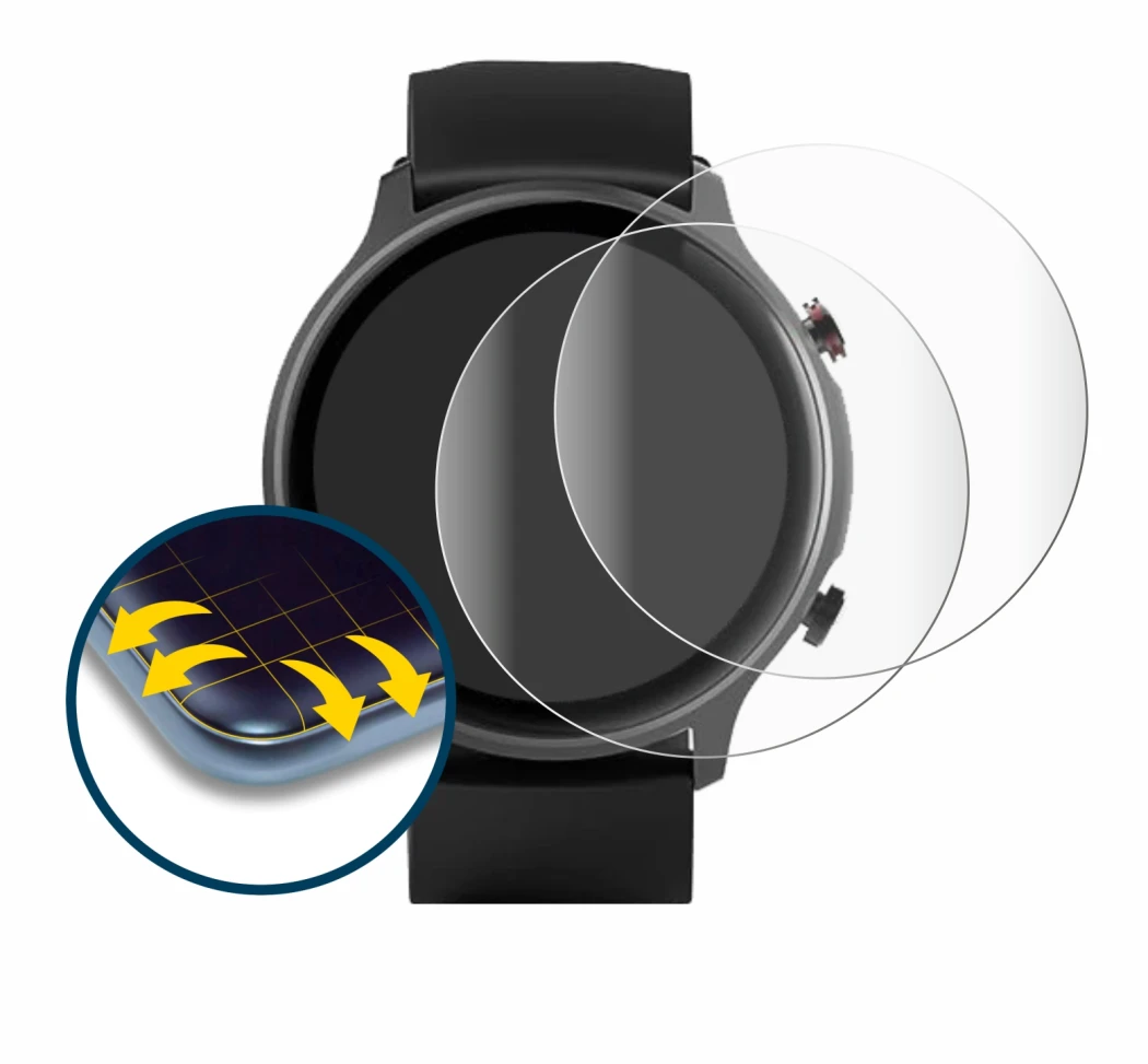 Image of the device Hama Fit Watch 6910 with a wide variety of screen protectors.