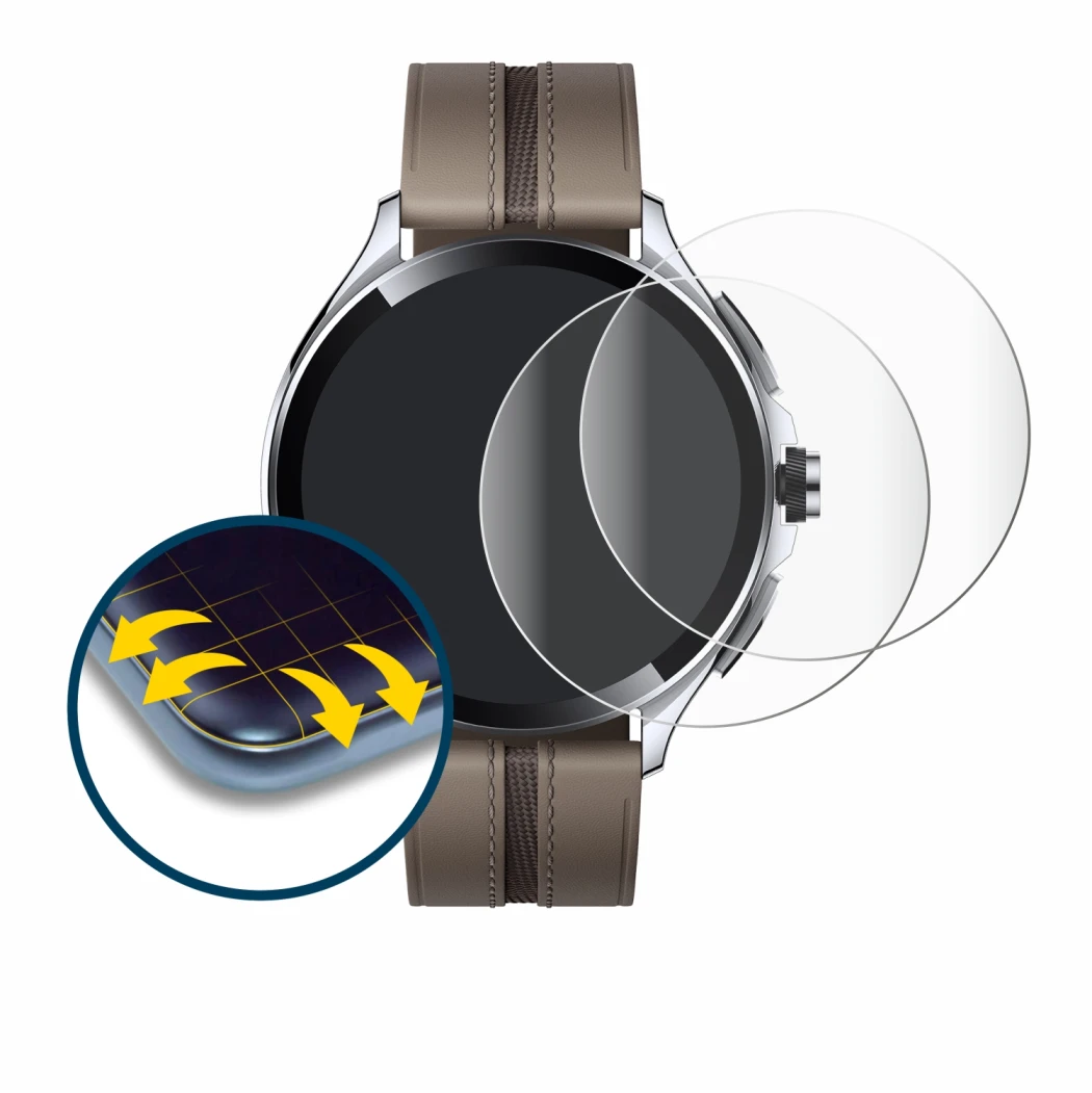 Image of the device Xiaomi Watch 2 Pro with a wide variety of screen protectors.