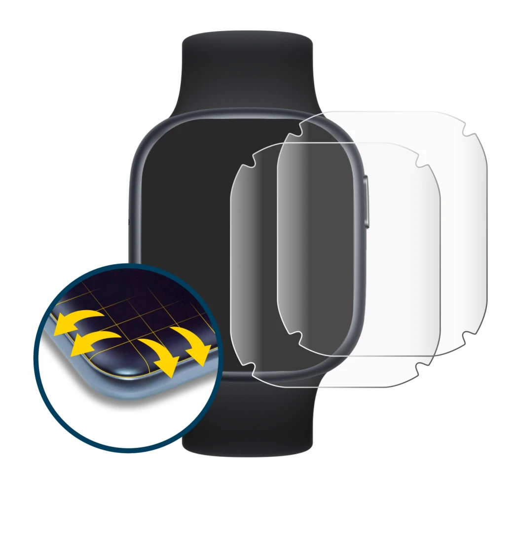 Image of the device Honor Watch 4 with a wide variety of screen protectors.