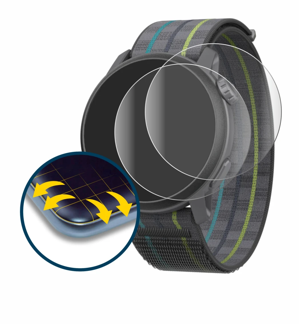 Image of the device Coros Pace 3 with a wide variety of screen protectors.