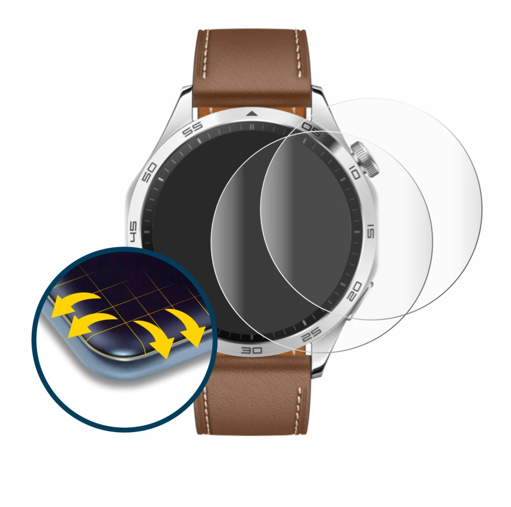 Image of the device Huawei Watch GT 4 (46mm) with a wide variety of screen protectors.