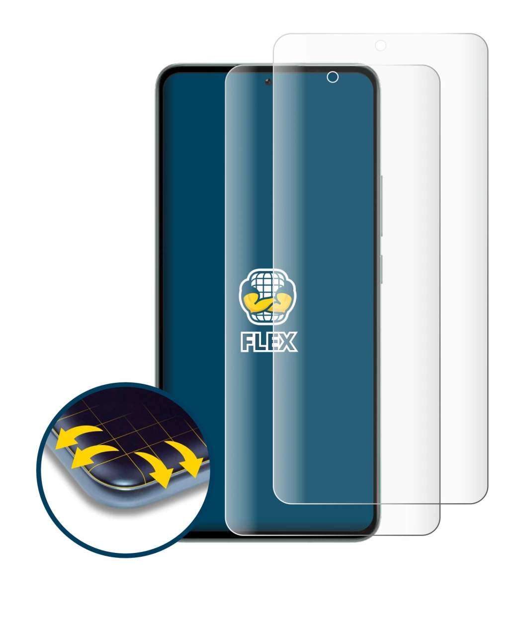 Image of the device Xiaomi 13T Pro with a wide variety of screen protectors.