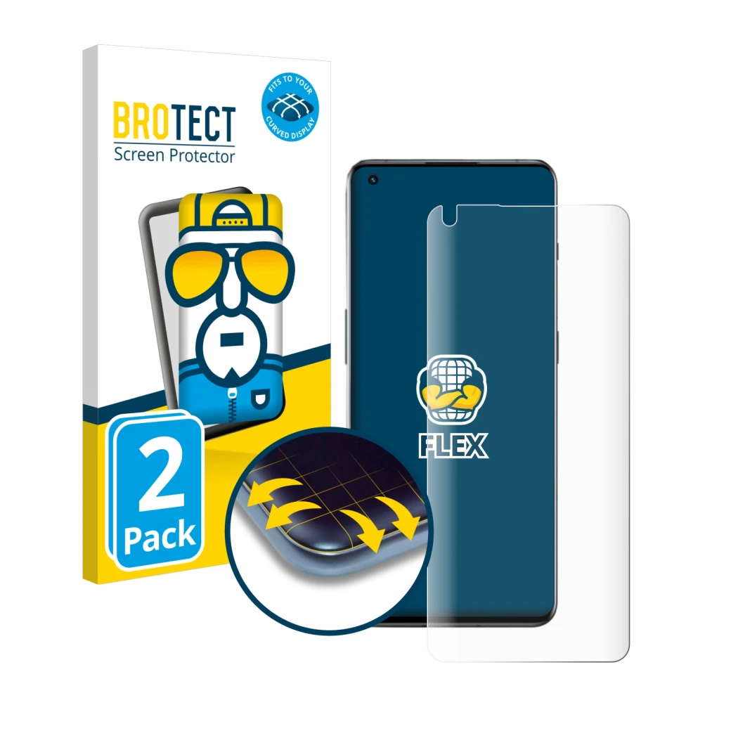 Front side of a product packaging with the brand logo BROTECT. Next to it is the device OnePlus 10 Pro 5G (case-friendly) show