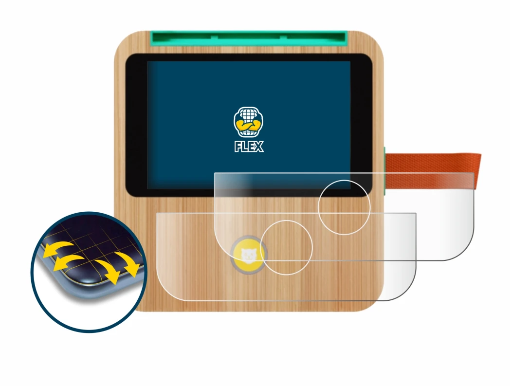 Image of the device tigerbox Touch Plus with a wide variety of screen protectors.