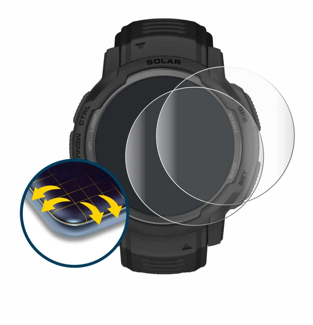Image of the device Garmin Instinct Crossover AMOLED with a wide variety of screen protectors.