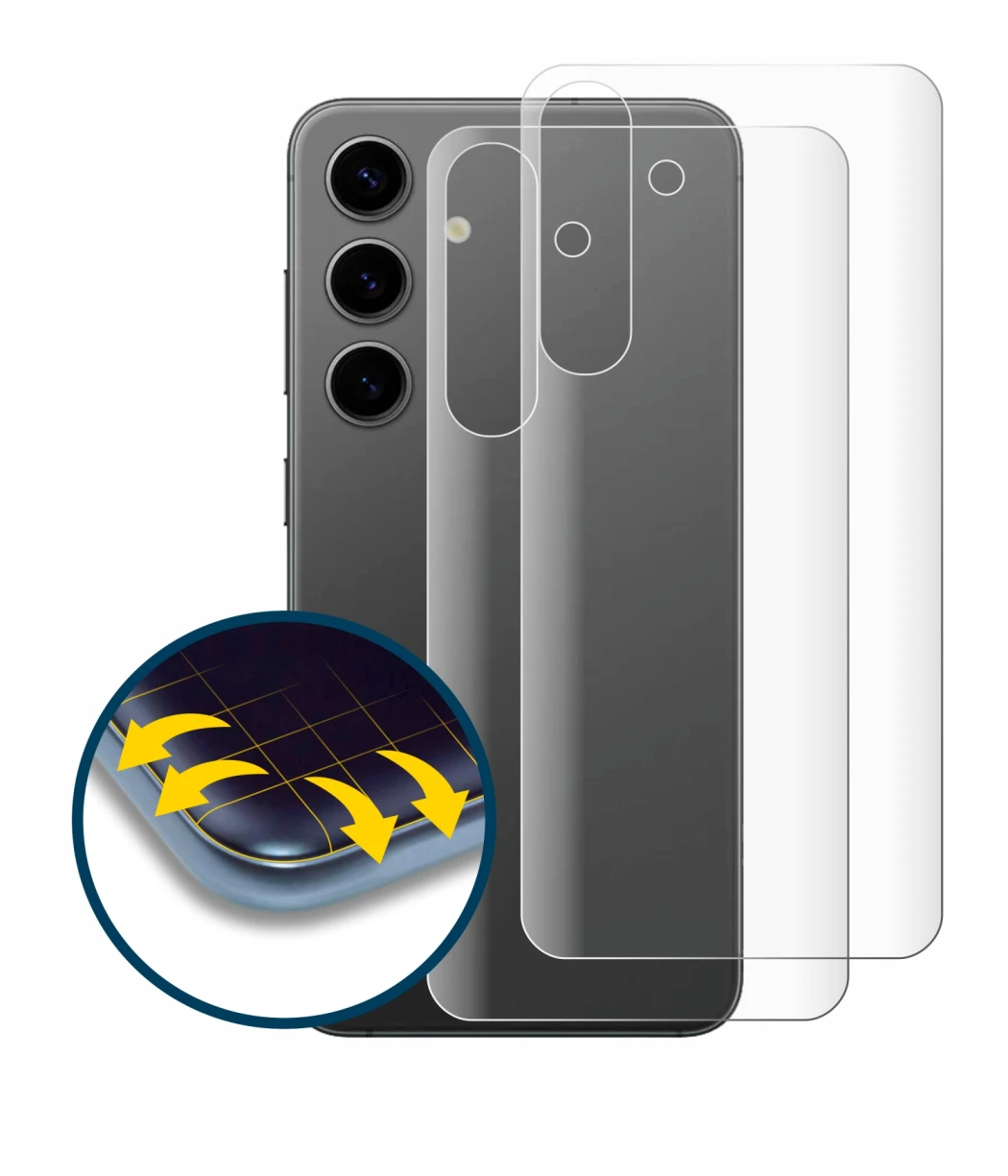 Image of the device Samsung Galaxy S24 Plus (Back) with a wide variety of screen protectors.