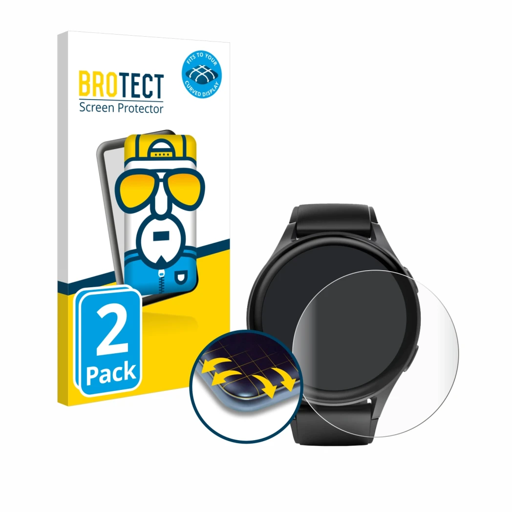 Front side of a product packaging with the brand logo BROTECT. Next to it is the device Hama 8900 (45 mm) shown with the corre