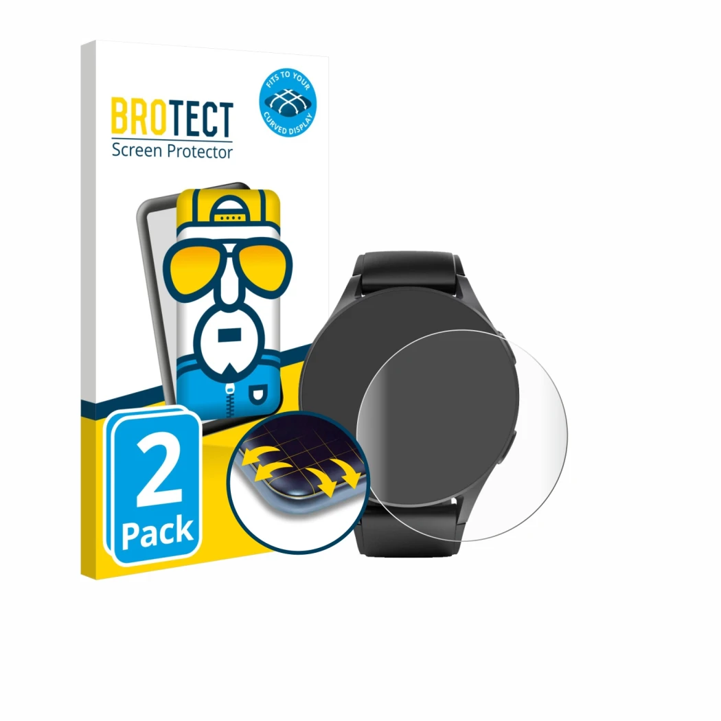 Front side of a product packaging with the brand logo BROTECT. Next to it is the device Hama 8900 (42 mm) shown with the corre