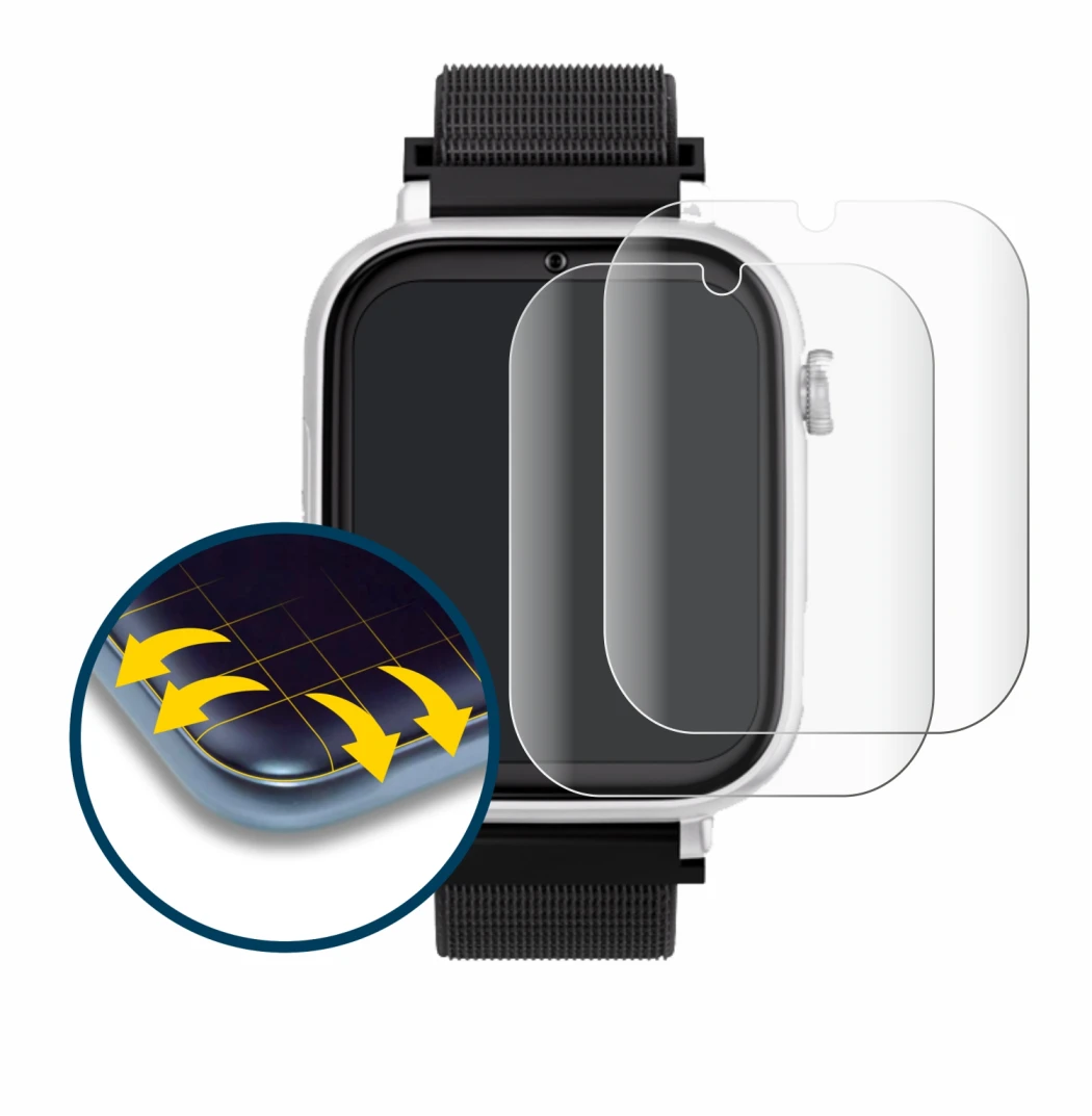 Image of the device SaveFamily SaveWatch Plus with a wide variety of screen protectors.