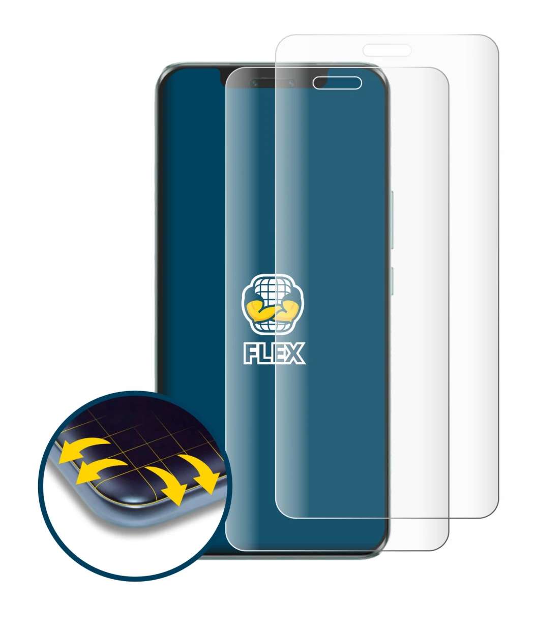 Image of the device Honor Magic 6 Pro with a wide variety of screen protectors.