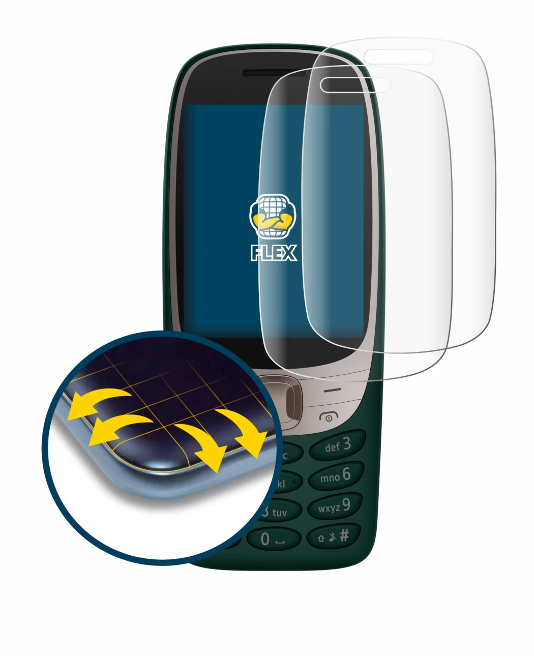 Image of the device Nokia 6310 (2024) with a wide variety of screen protectors.