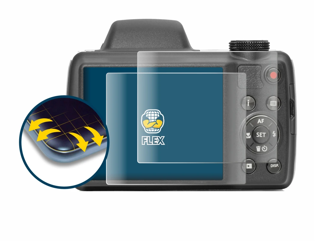 Image of the device Kodak Pixpro AZ528 with a wide variety of screen protectors.
