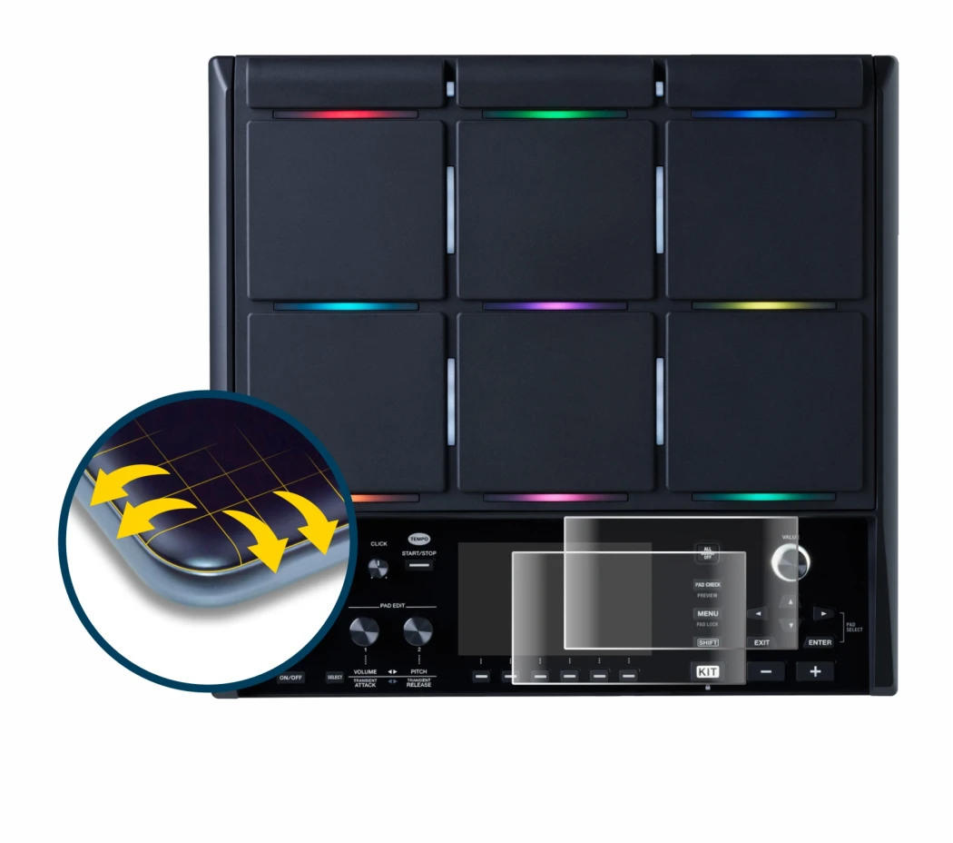 Image of the device Roland SPD-SX PRO with a wide variety of screen protectors.