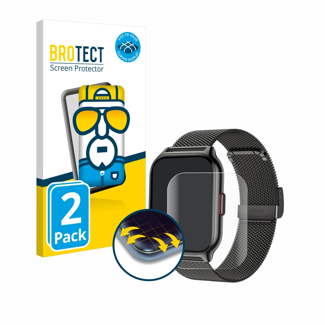 Front side of a product packaging with the brand logo BROTECT. Next to it is the device Narcid P95 2
