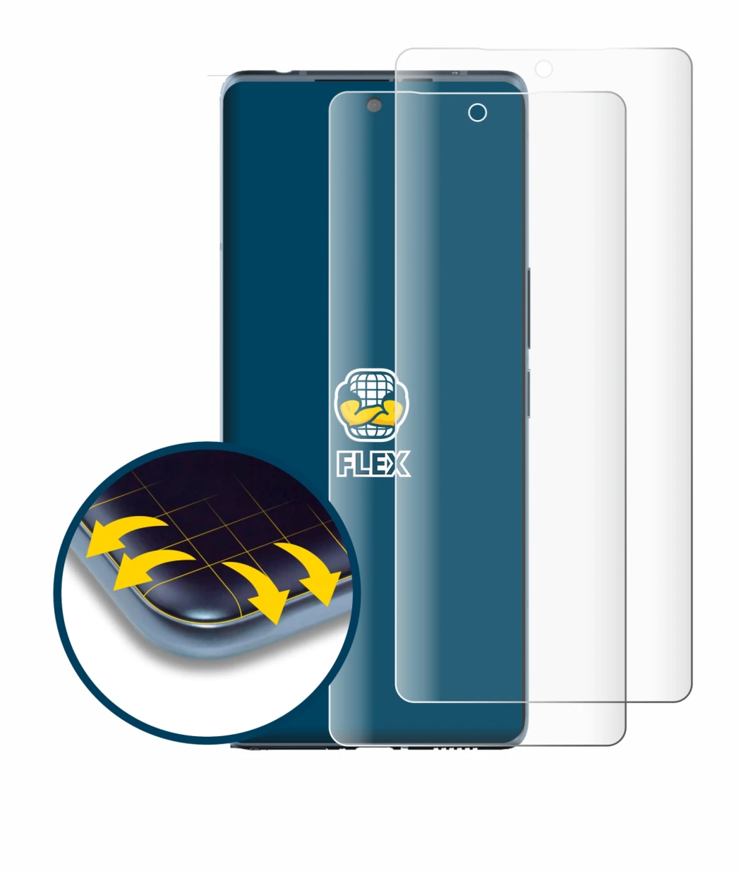 Image of the device HTC U24 Pro with a wide variety of screen protectors.