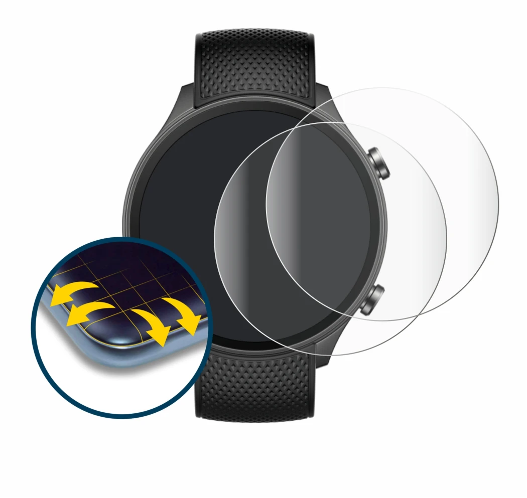 Image of the device OnePlus watch 2R with a wide variety of screen protectors.