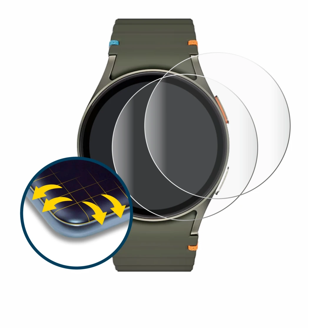 Image of the device Samsung Galaxy Watch 7 (40 mm) with a wide variety of screen protectors.