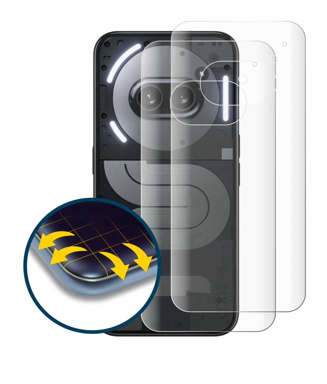 Image of the device Nothing Phone (2a) Plus (Back) with a wide variety of screen protectors.