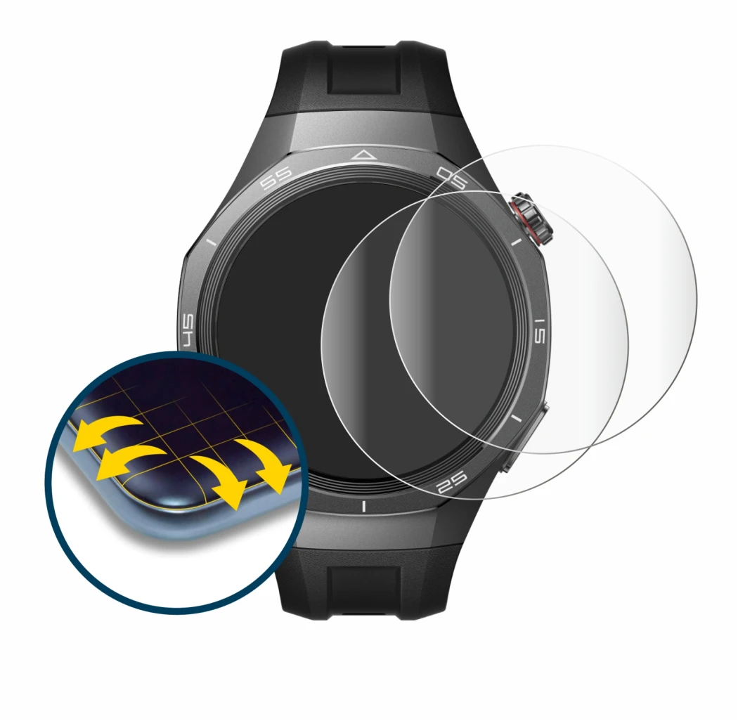 Image of the device Huawei Watch GT 5 Pro (46 mm) with a wide variety of screen protectors.