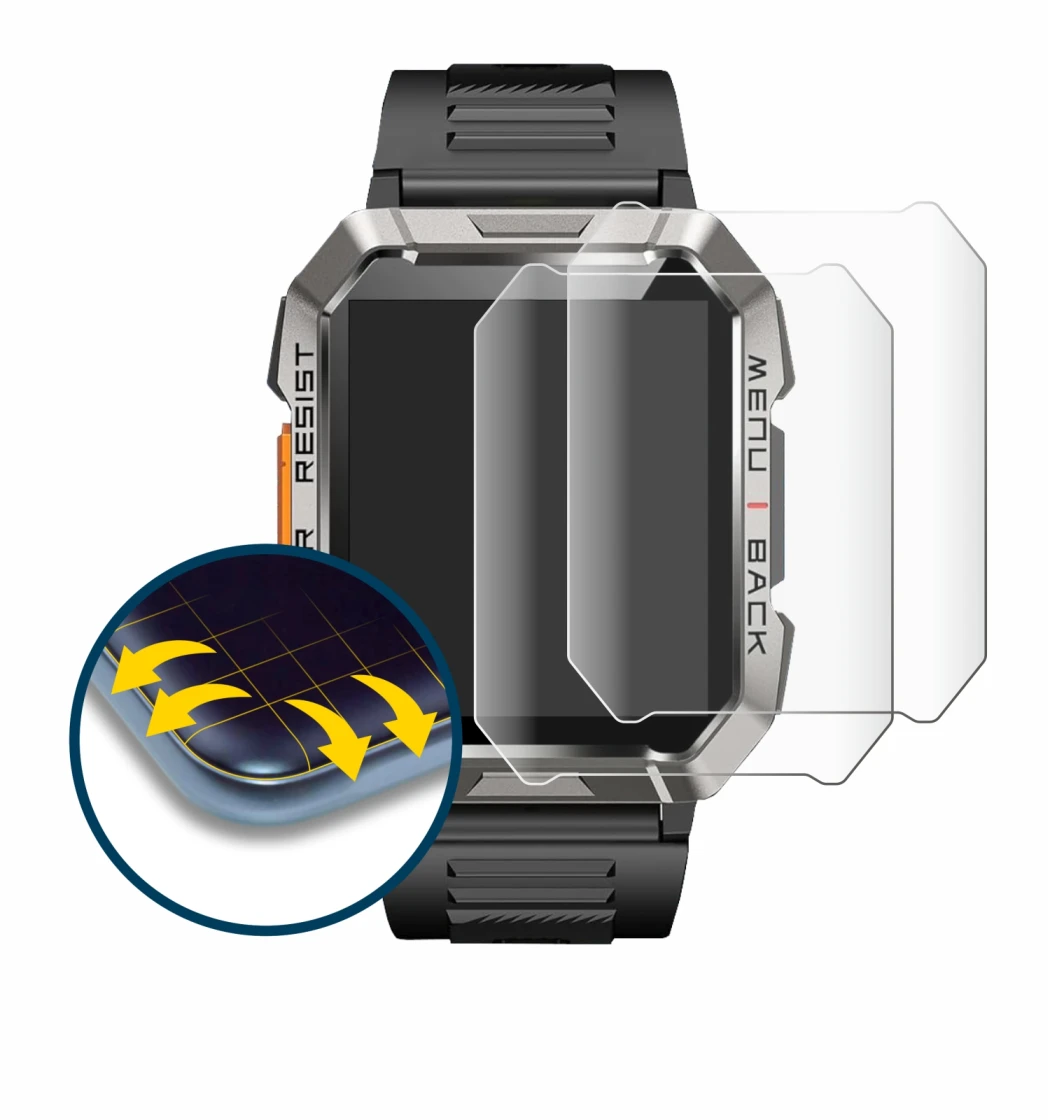 Image of the device Baolubao W60 with a wide variety of screen protectors.