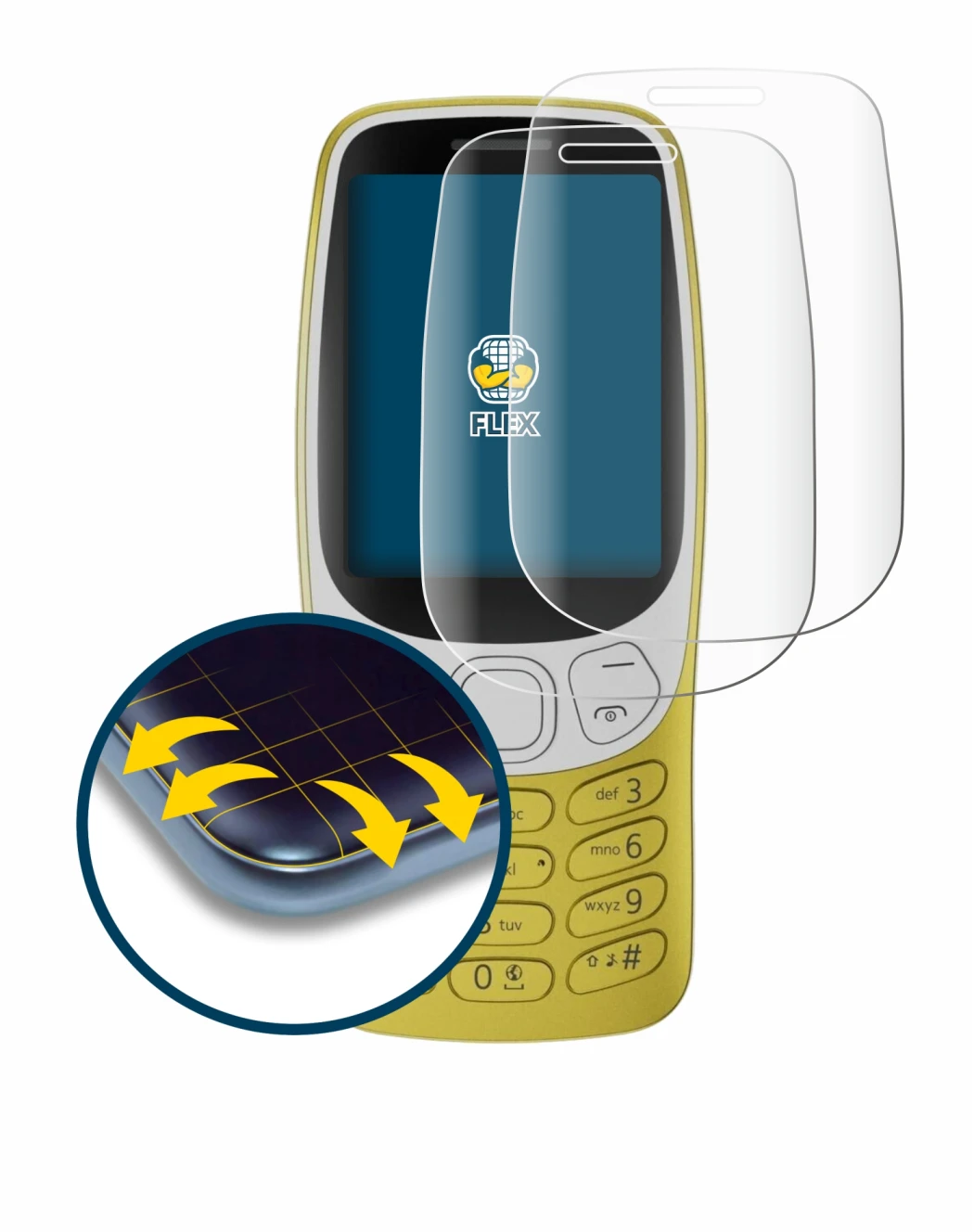 Image of the device Nokia 3210 with a wide variety of screen protectors.